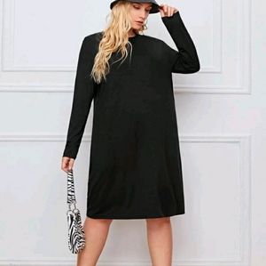 NEW Plus Black Casual Tee Dress